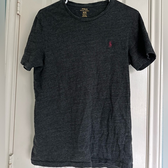 Dark Gray Polo Ralph Lauren T-Shirt size medium Burgundy Pony - Picture 1 of 4